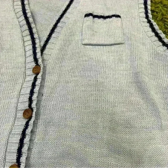 Vintage 70s Knit Baby Blue Sweater Vest - Picture 3 of 4